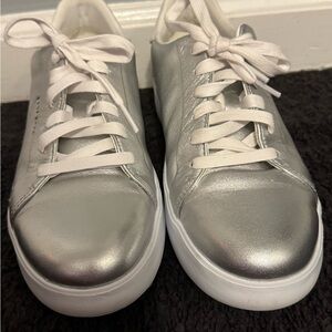 Cole Haan Silver and White Sneakers Sleek Design